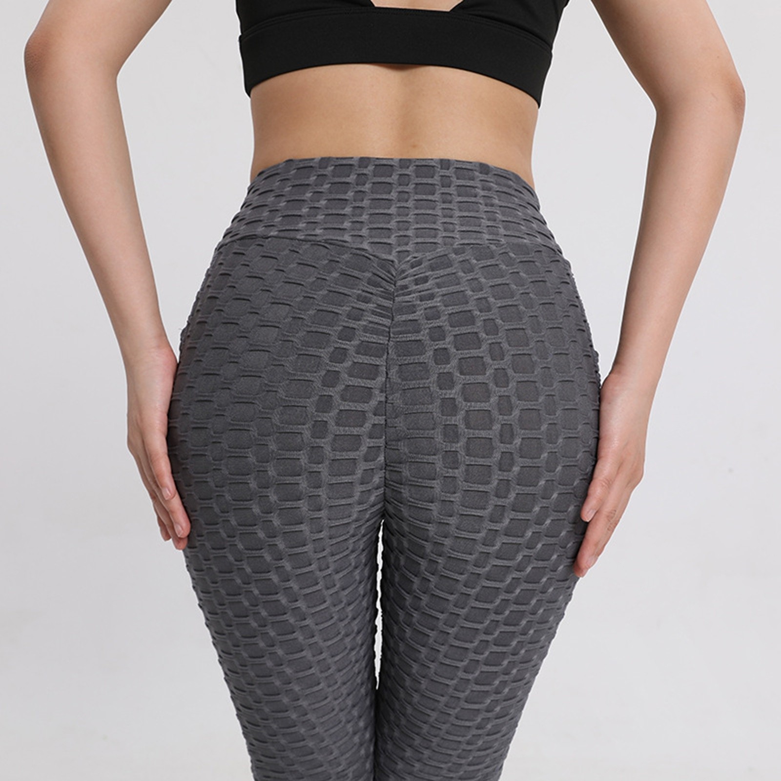 thumbnail image 4 of Pantalones de yoga de cintura alta para mujer: realzan los glúteos, leggings con bolsillos, tejido elástico, ideales para fitness/casual, tallas S-XXL, 4 of 4